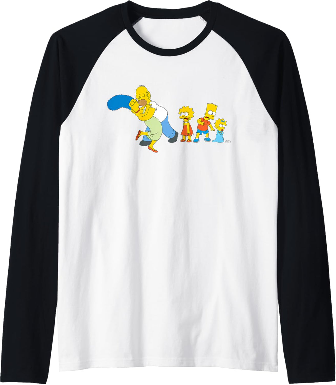 The Simpsons Marge Homer Bart Lisa Maggie Kiss Raglan