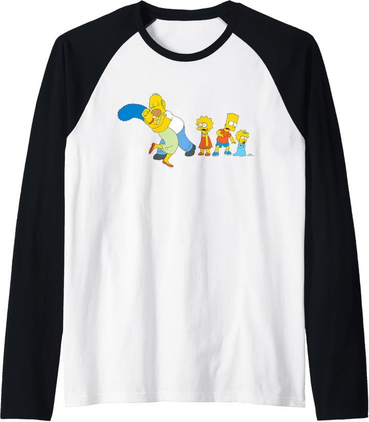 The Simpsons Marge Homer Bart Lisa Maggie Kiss Raglan