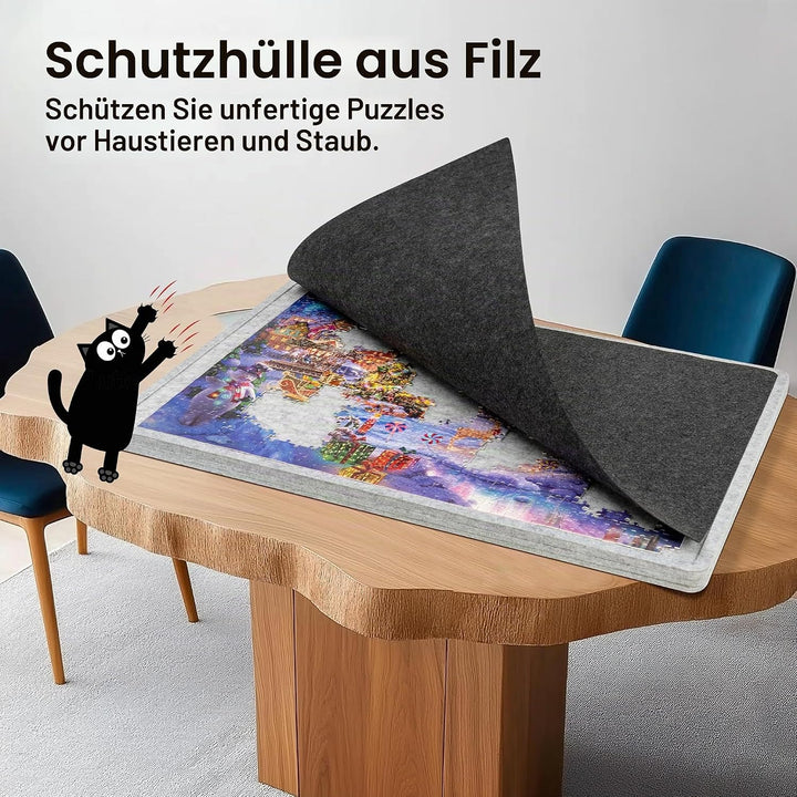 Lavievert 1000 Stück Puzzle Board mit Abdeckung, Puzzle Tisch mit 3 Neigungswinkel, Filzpuzzleablage