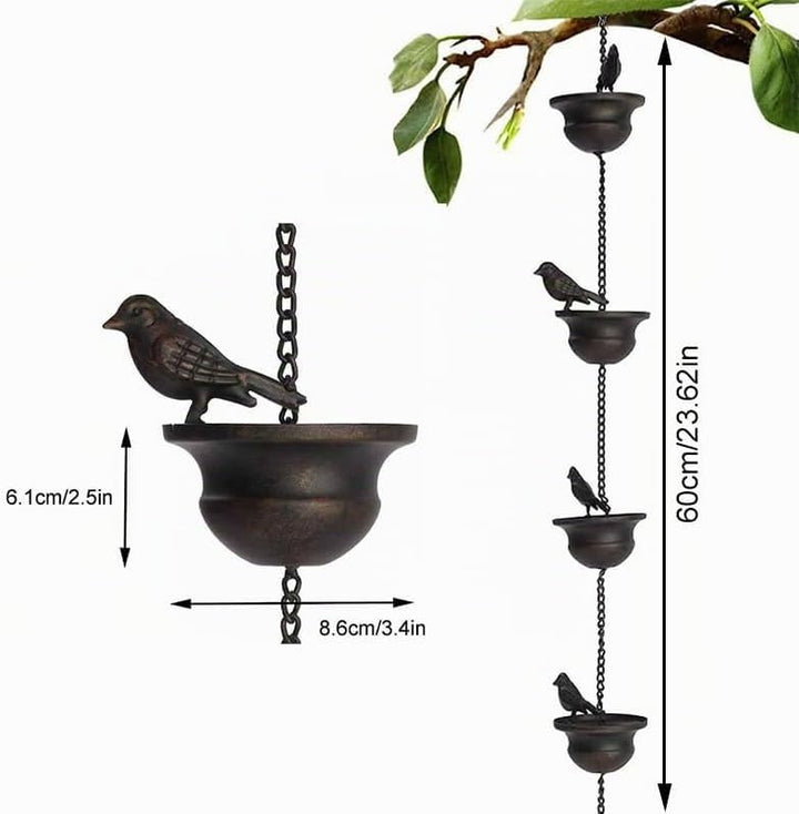 Vogel Regen Kette Metall Handwerk Garten im Freien Vogel Regen Kette Traufe Undicht Garten Retro Anh