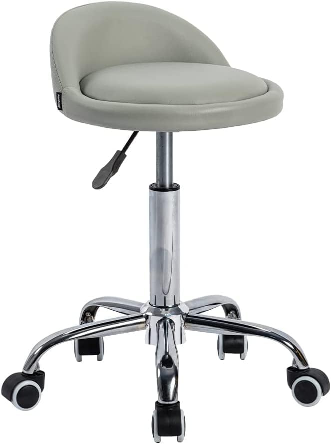 Mingone Rollhocker Praxishocker mit Rollen Bürohocker Höhenverstellbar Drehhocker 360° Arbeitshocker