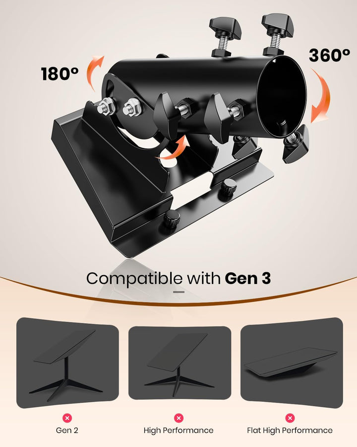360°Starlink Gen 3 Rohradapter, Starlink Mast Halterung, Starlink V3 Montageplatte für Dach, kompati