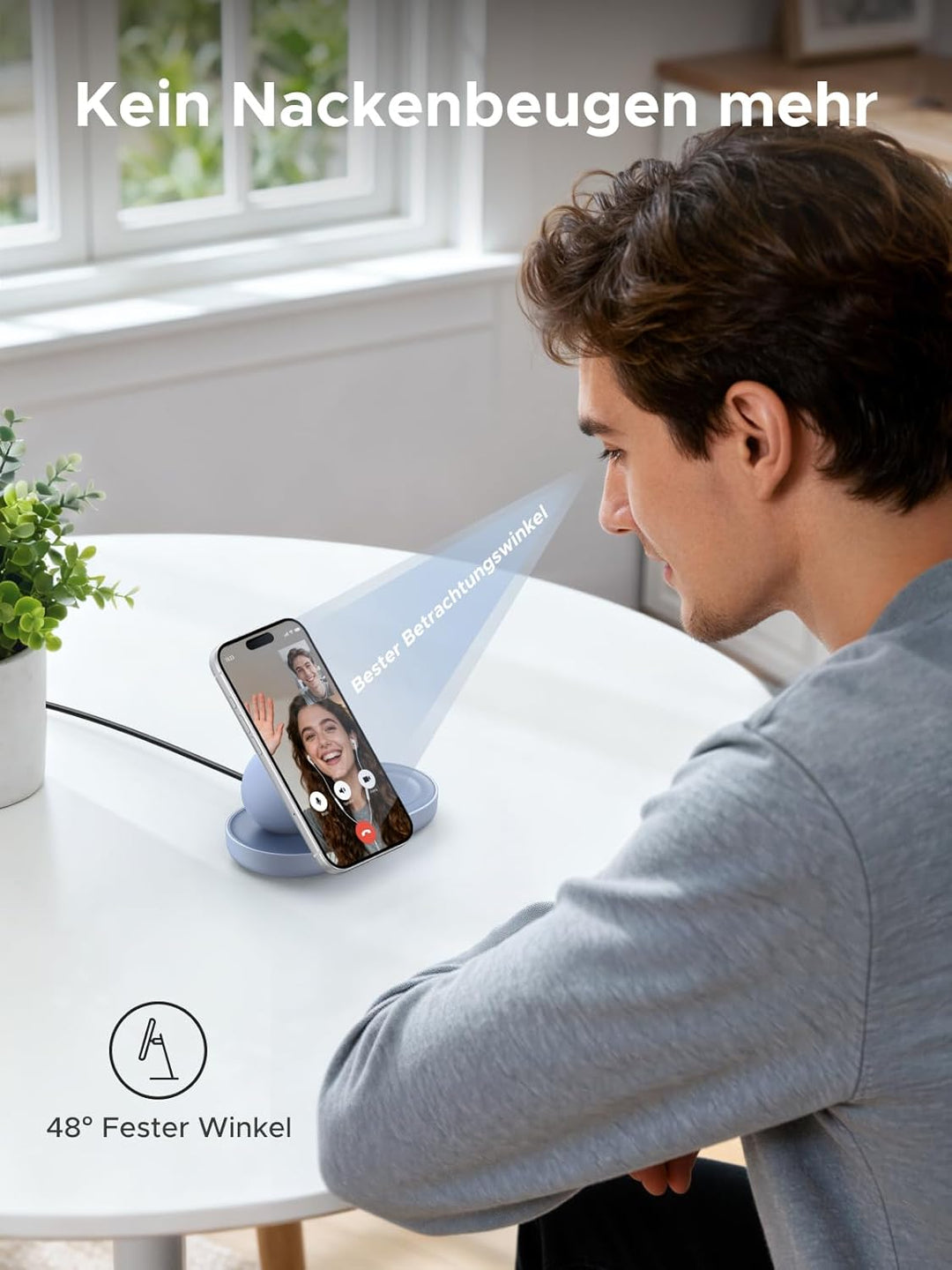 UGREEN 2-in-1 Magnetisches Kabelloses Ladegerät 15W, Qi2 zertifizierte iPhone Ladestation kompatibel
