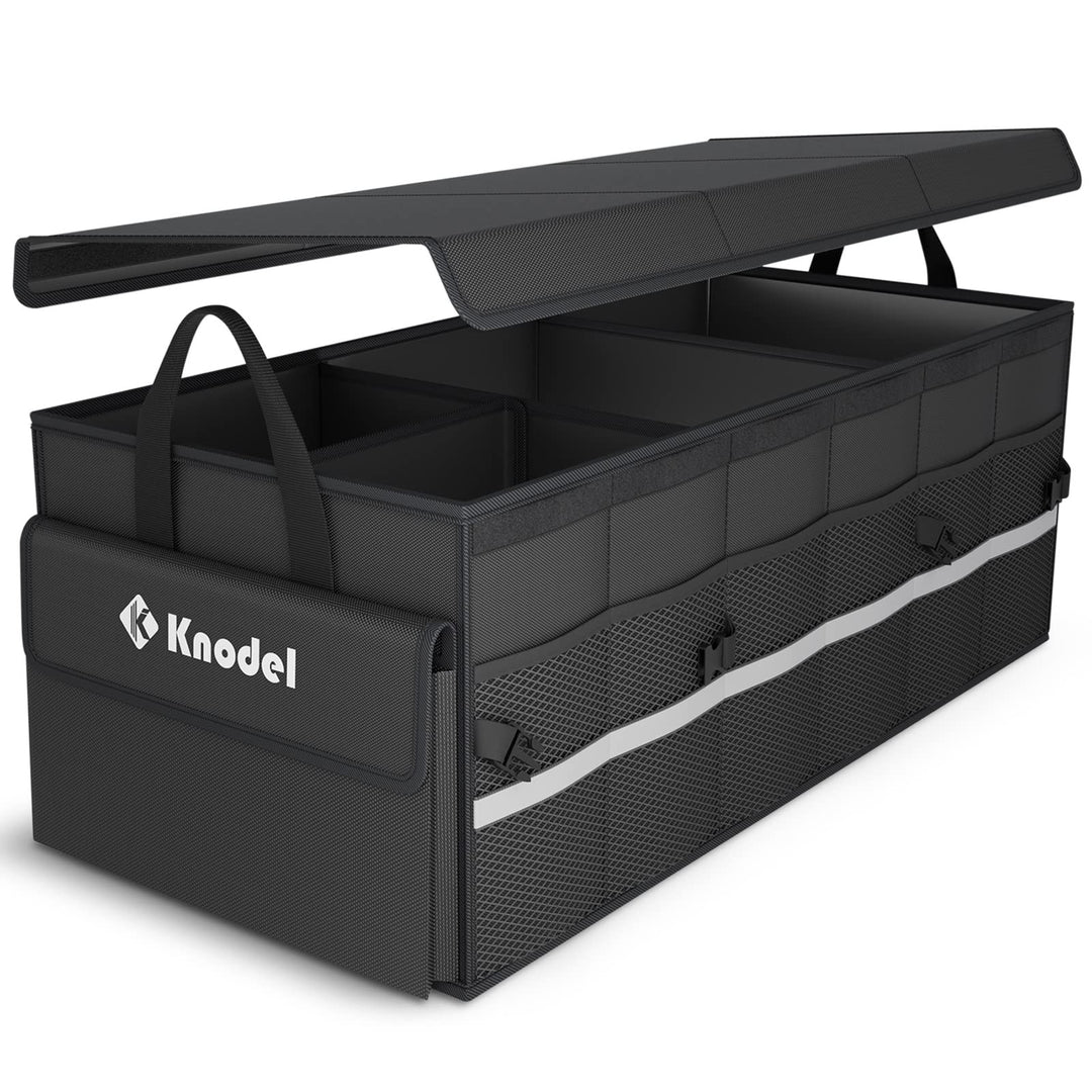 K KNODEL Autostruktur-Organisator mit faltbarem Deckel, Autospeicherbox und tasche, grosser Kofferra