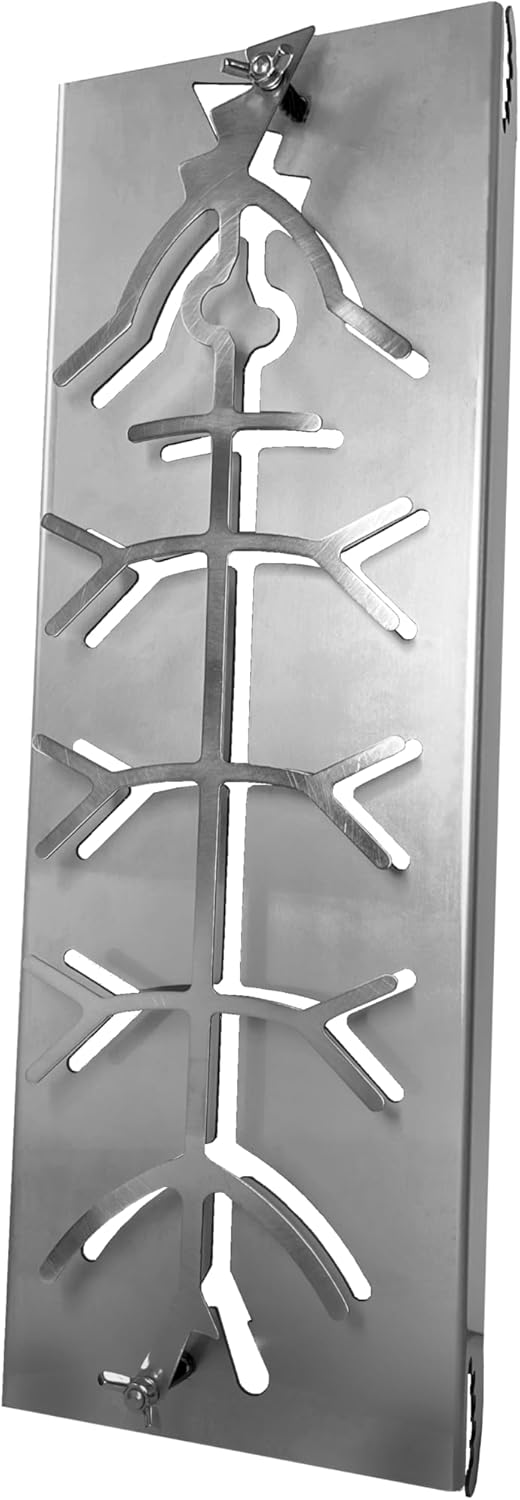 Grillgenuss | Flammlachsbrett | Lachsbrett aus Edelstahl | Grillzubehör für Feuerschale | Made in Ge