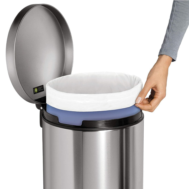 simplehuman CW1810 30 Liter, runder Treteimer, Mülleimer Küche, gebürsteter Stahl, 10 Jahre Garantie
