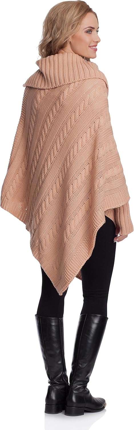 Merry Style Damen Poncho N4293 Einheitsgrösse Aprikose, Einheitsgrösse Aprikose