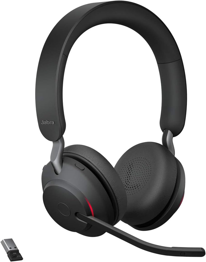 Jabra Evolve2 65 Wireless PC Headset – Noise Cancelling UC Certified Stereo Headphones With Long-Las