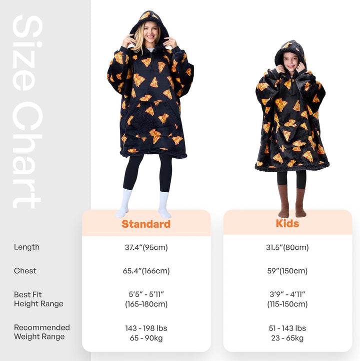 Giggling Getup tragbare Decken Hoodie – Übergrosse Flanell Sherpa Fleece Sweatshirt Decke für Erwach