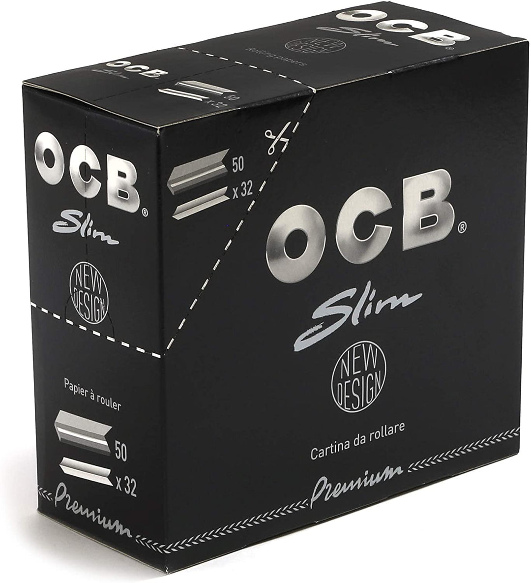 OCB 19937 Premium King Size Slim 50 Heftchen a 32 Blatt, Papier