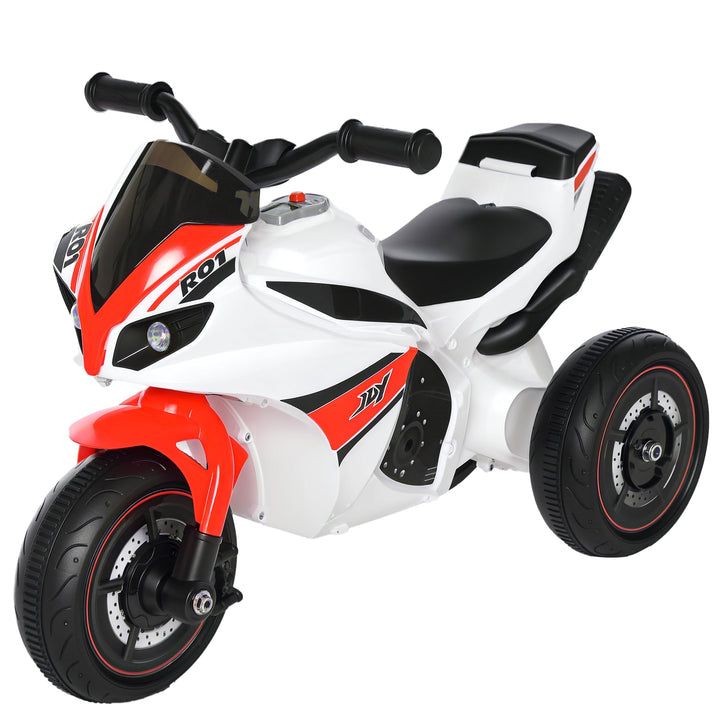 HOMCOM Rutscher Kinder-Motorad Rutscherfahrzeug Kinderfahrzeug für 18-36 Monate mit Musik Weiss 74 x