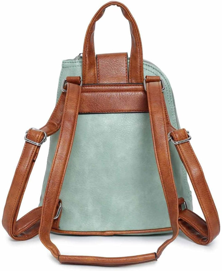 Damen Rucksack Schultertasche Umhängetasche BackPack Handtasche Crossover Crossbody Henkeltasche Rei