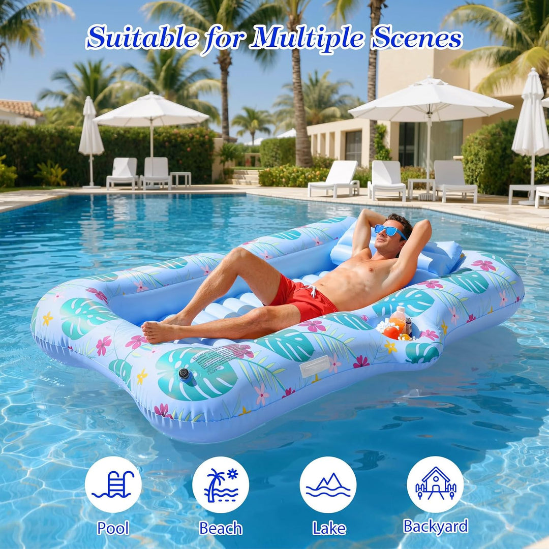 MoKo Tanning Pool Luftmatratze | Tannng Bed mit Getränkehalter, Loungesessel, Bräunungspool, Gross S
