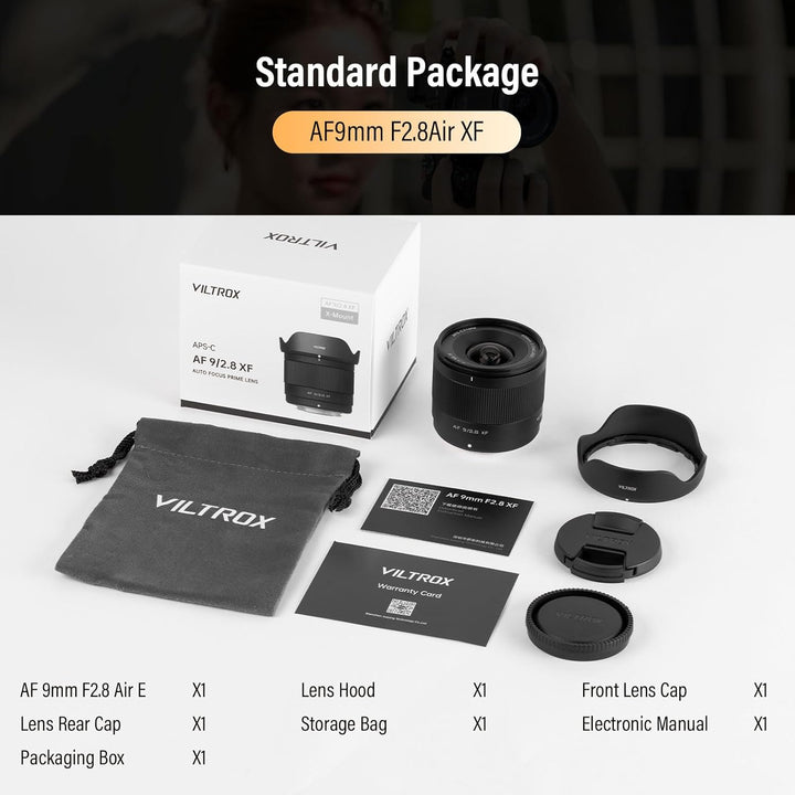 VILTROX 9mm F2.8 Air XF Mount Kameraobjektiv Lens für Fuji X APS-C Autofokus Ultraweitwinkelobjektiv