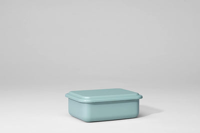 Riess, 0411-126, Vorratsbehälter mit Deckel, 15x11x5cm, Emaille, Design SERVE + STORE, SALBEIGRÜN, G