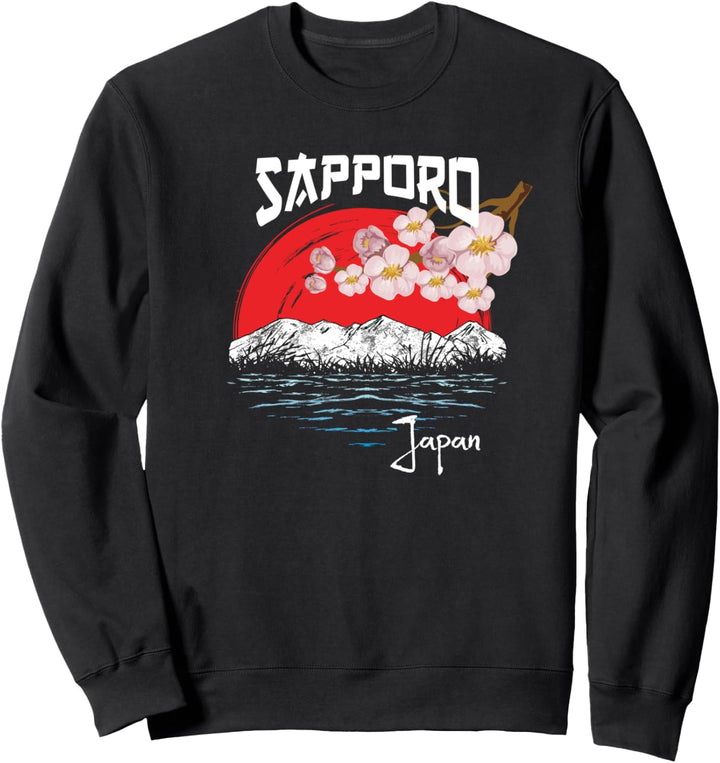 Sapporo Japan Cherry Blossom Art Souvenir Sweatshirt