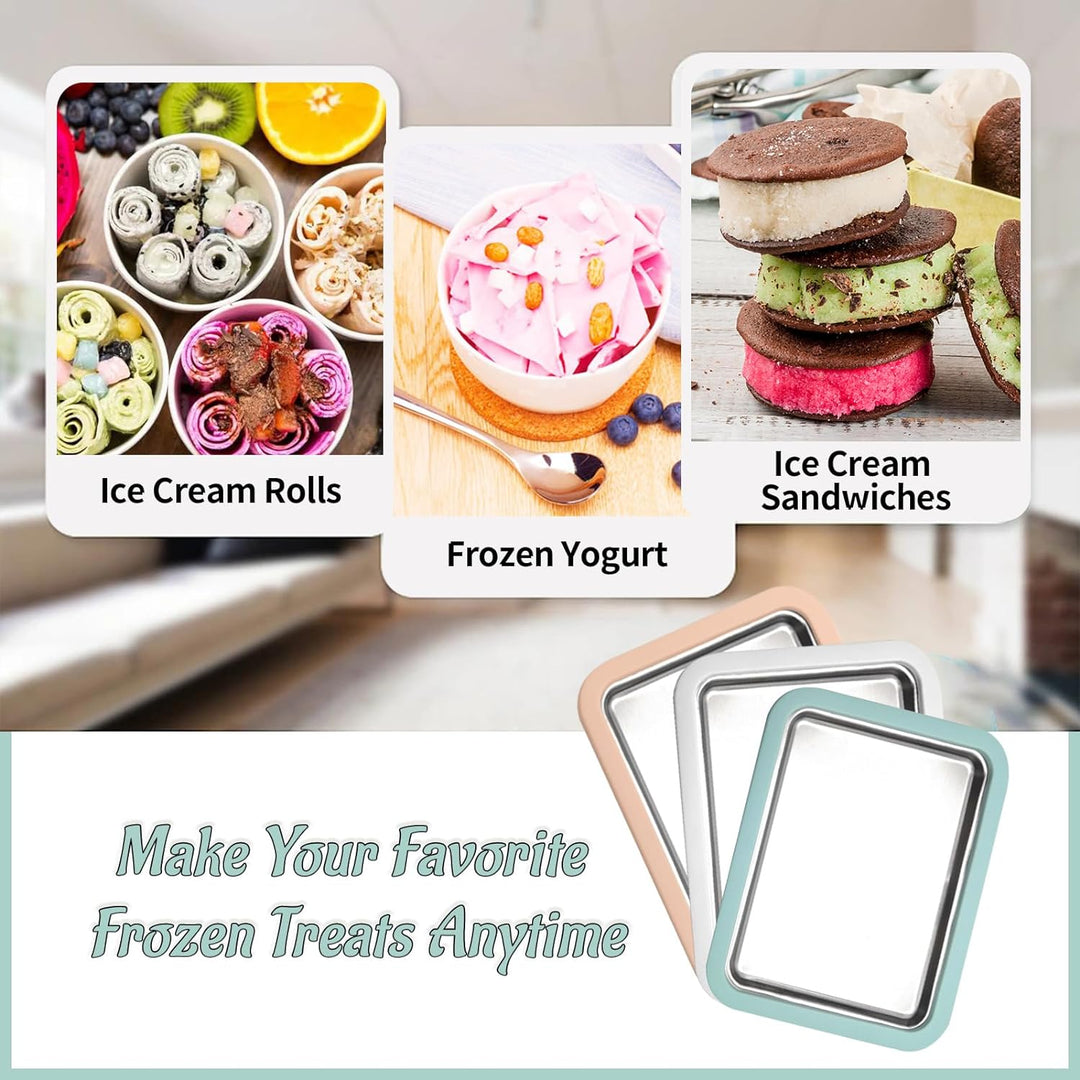 climafusion Eisplatte Eis Rolls zum Eis Machen DIY, Ice Cream Machine rolls maker mit 2 Spateln, Gel