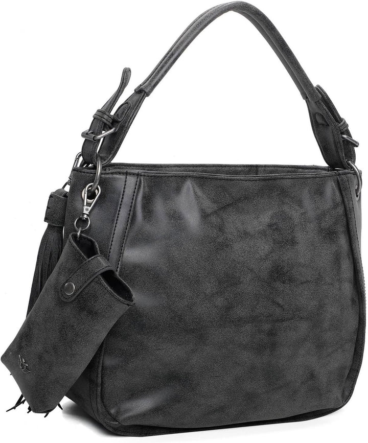 Fritzi aus Preussen Damen Fritzi 2 Medium Hobo Schultertasche Black Idol, Black Idol