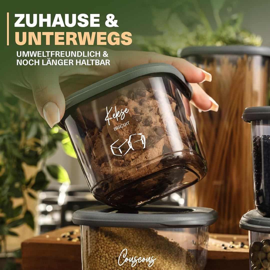 Viwares Vorratsdosen mit Deckel Luftdicht| 12er Vorratsbehälter Set | BPA-FREI | Zur Müsli Mehl und