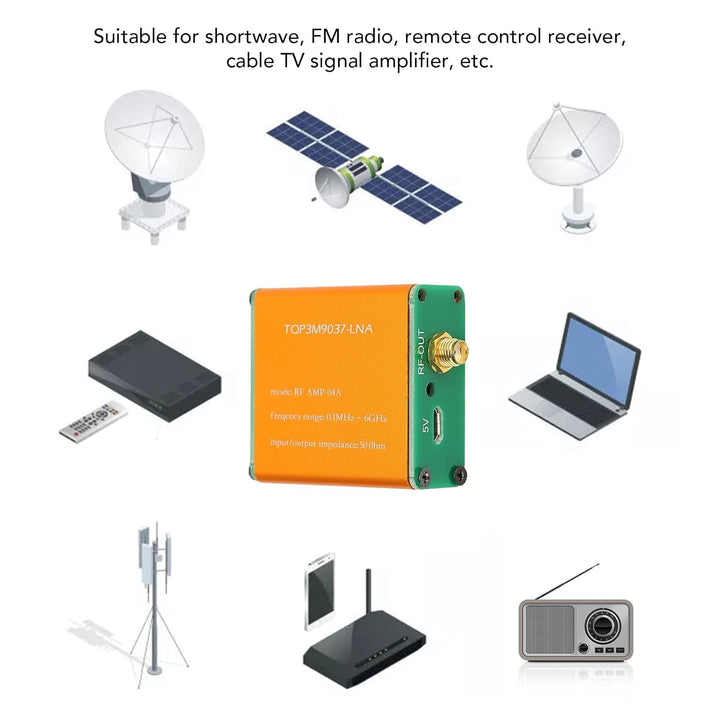 HF Verstärker, LNA Modul Verstärkung 20DB Audioverstärker RF Verstärkermodul 0.1MHz-6GHz Frequenzfäh