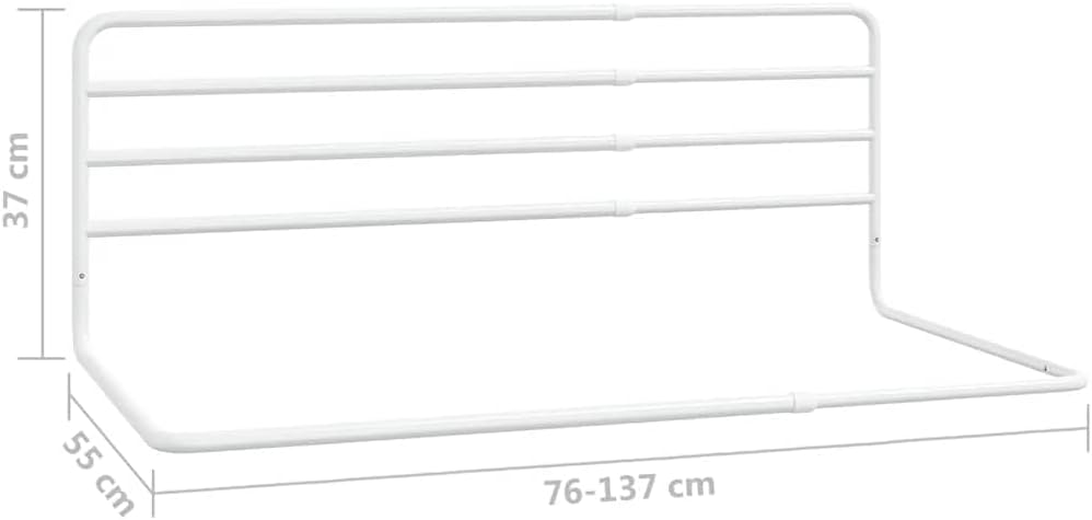 Kleinkind-Bettschutzgitter Weiss 76-137 cm verstellbar Eisen Sicherheit Netz atmungsaktiv geeignet f