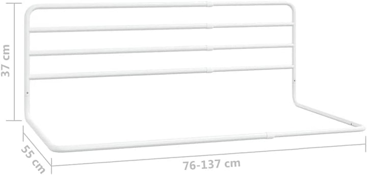 Kleinkind-Bettschutzgitter Weiss 76-137 cm verstellbar Eisen Sicherheit Netz atmungsaktiv geeignet f