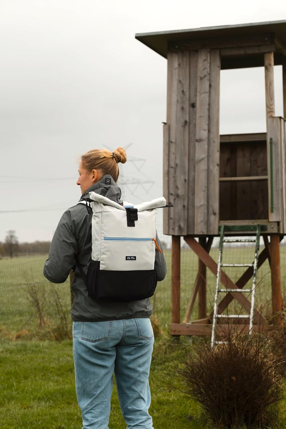 Ela Mo Rucksack Damen - Rolltop schön u. durchdacht - Laptop Rucksäcke für Frauen - Anti Diebstahl T