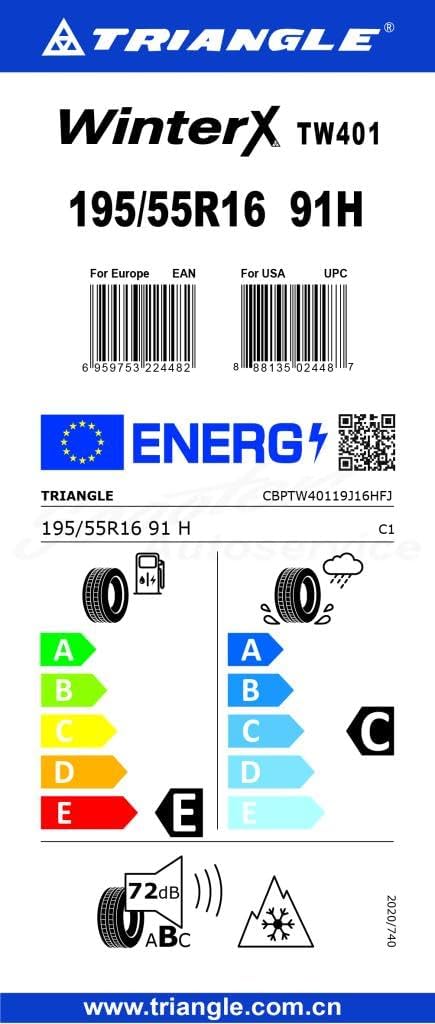 TRIANGLE 195/55 R16 TL 91H WINTERX TW401 XL M+S 3PMSF Winterreifen
