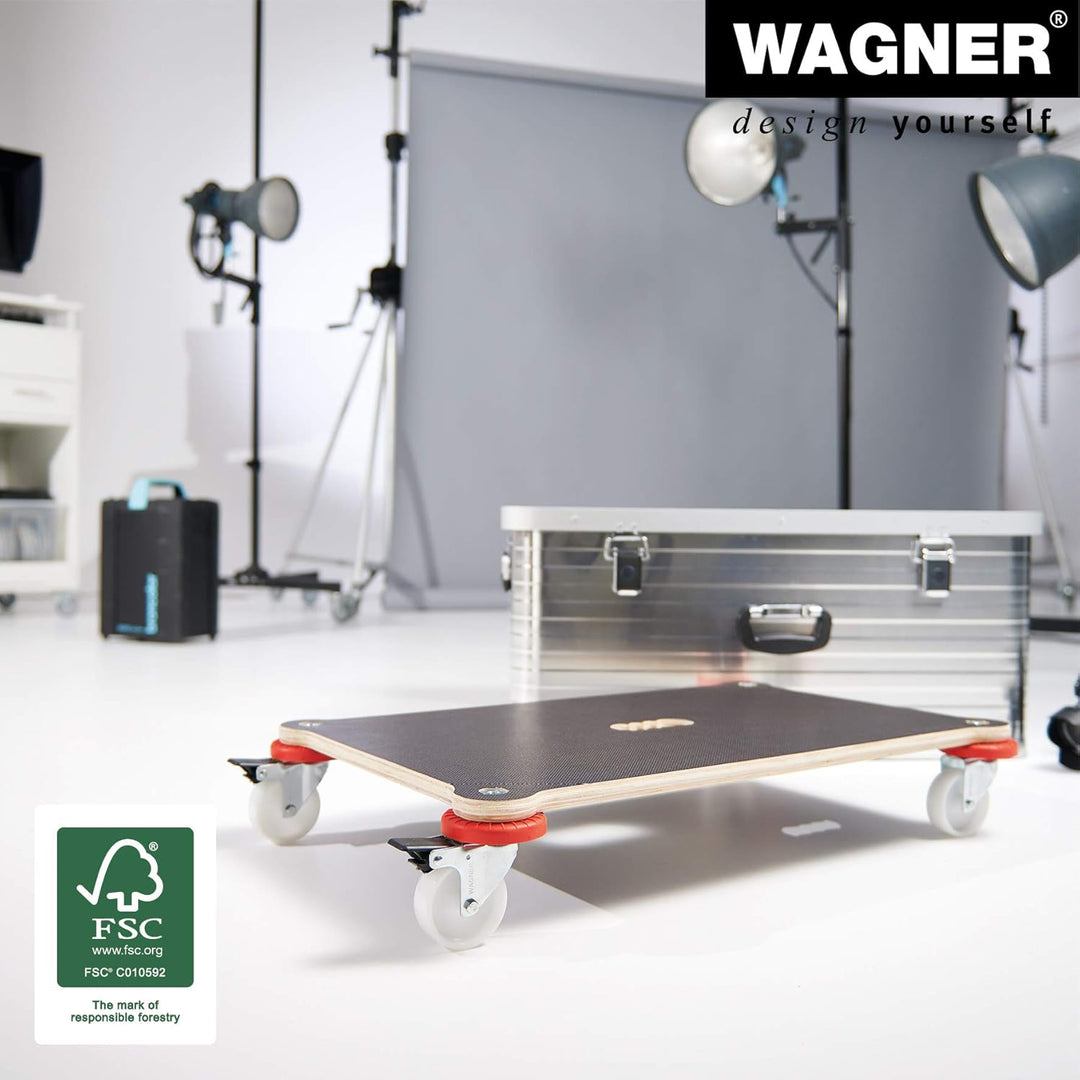 WAGNER Transportroller Transporthilfe I Schichtholz mit Grip 71 x 44 x 12,5 cm, Tragkraft 200 kg I U