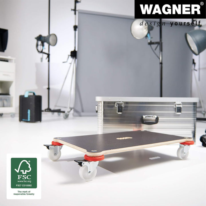 WAGNER Transportroller Transporthilfe I Schichtholz mit Grip 71 x 44 x 12,5 cm, Tragkraft 200 kg I U