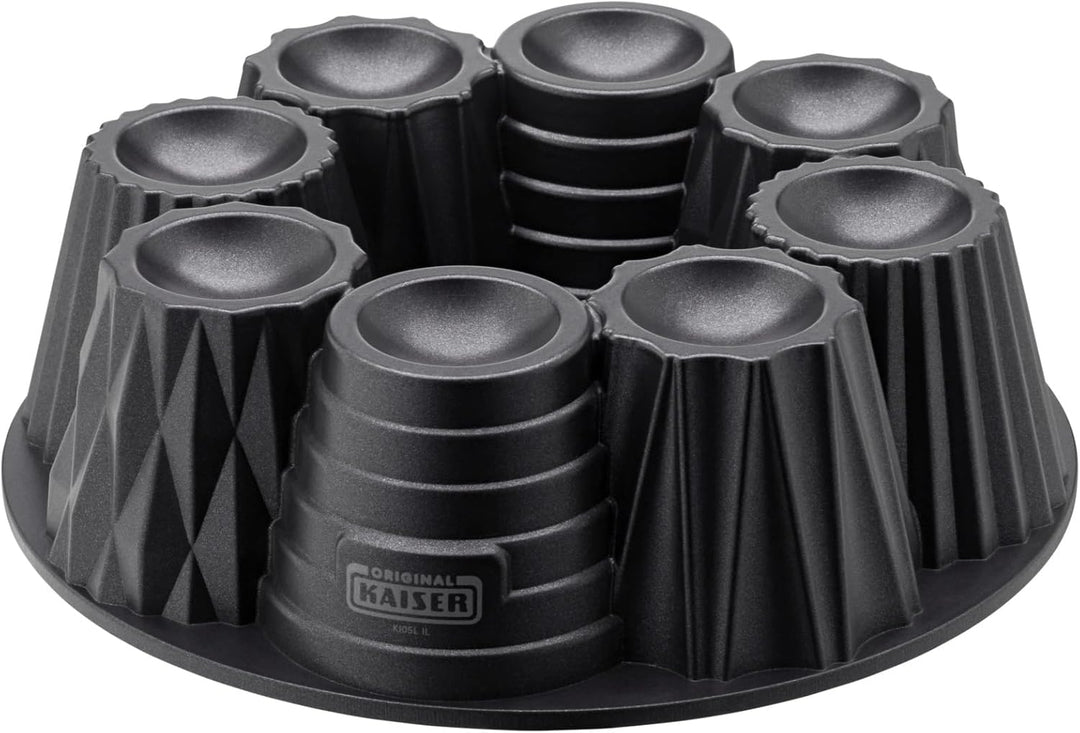 Original Kaiser Inspiration Törtchen Gugelhupfform 26 cm, Gugelhupf Backform für 8 kleine Tartes und
