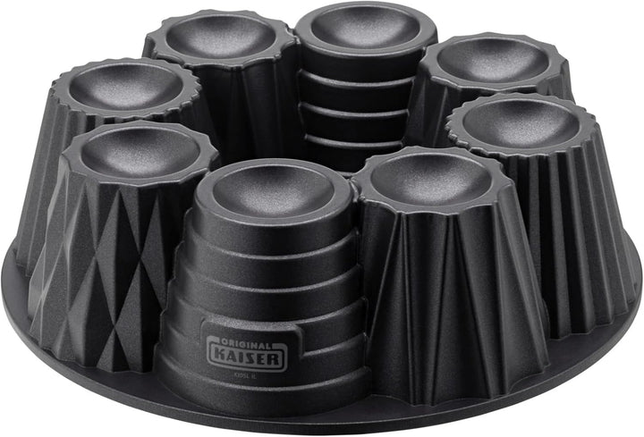 Original Kaiser Inspiration Törtchen Gugelhupfform 26 cm, Gugelhupf Backform für 8 kleine Tartes und