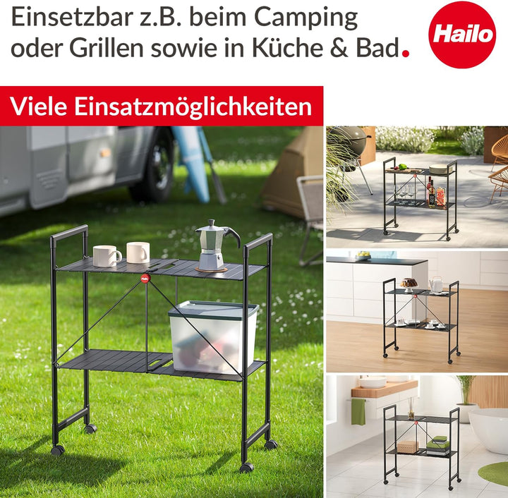 Hailo Quickboard – Mobile Universalablage mit Rollen - klappbar & platzsparend - vielseitig einsetzb