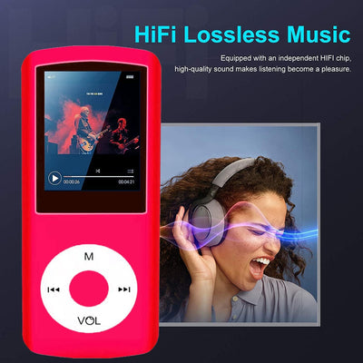 Hotechs MP3-Player/MP4-Player, MP3-Player mit 32 GB Speicherkarte, schlankes Design, digitales LCD-D