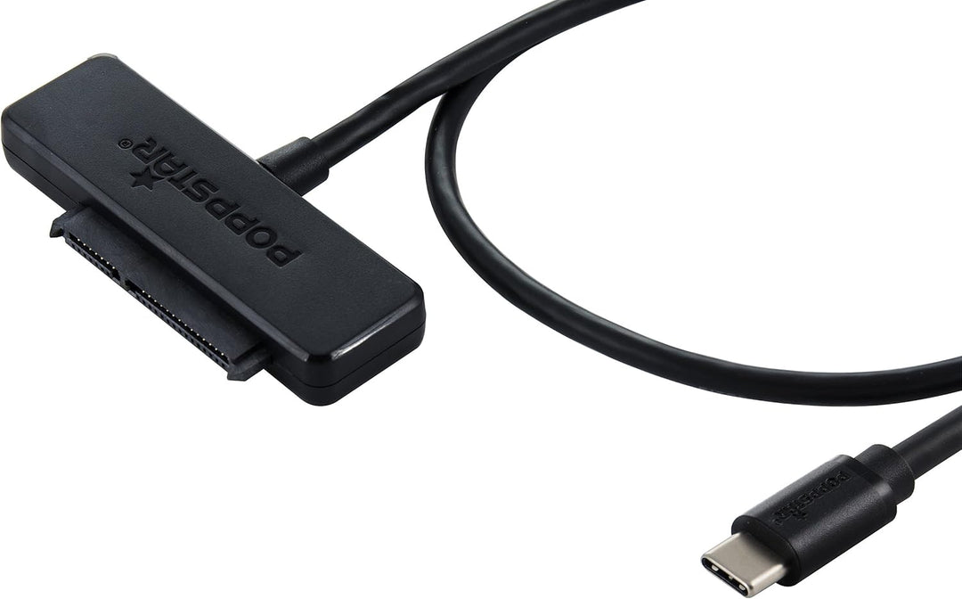 Poppstar Festplatten-Adapter mit Netzteil (USB 3.1 Gen 2 Typ C) Sata USB Kabel für Externe Festplatt