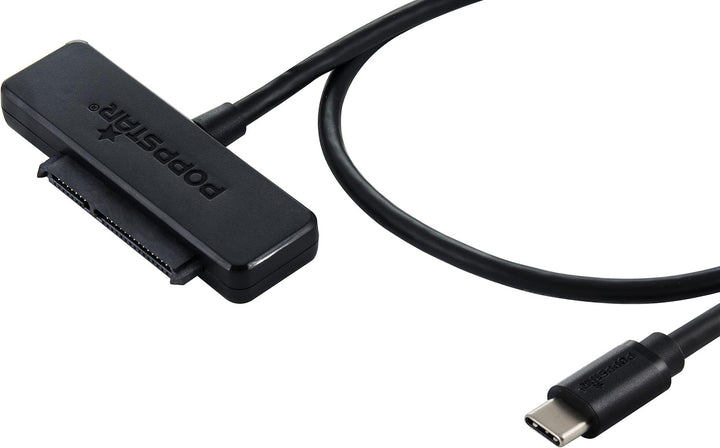 Poppstar Festplatten-Adapter mit Netzteil (USB 3.1 Gen 2 Typ C) Sata USB Kabel für Externe Festplatt