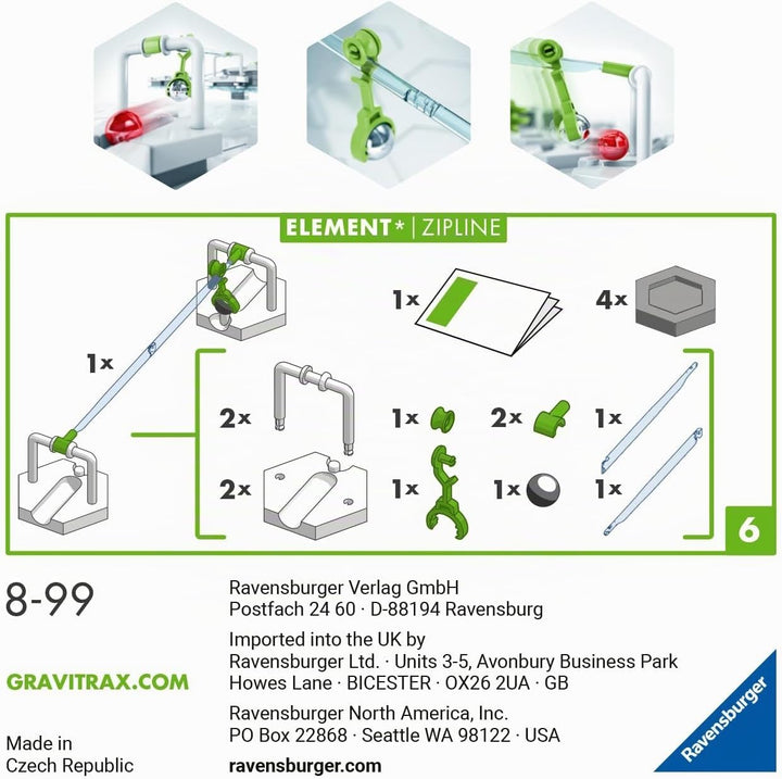 Ravensburger GraviTrax Element Trampolin 22417 &amp; GraviTrax Element Zipline 27472 - GraviTrax Erweite