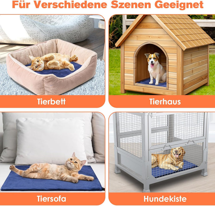 Haustier Heizdecke für Hund, Katze Heizkissen mit Timing & Temperatur Einstellbar Heizmatte für Neug