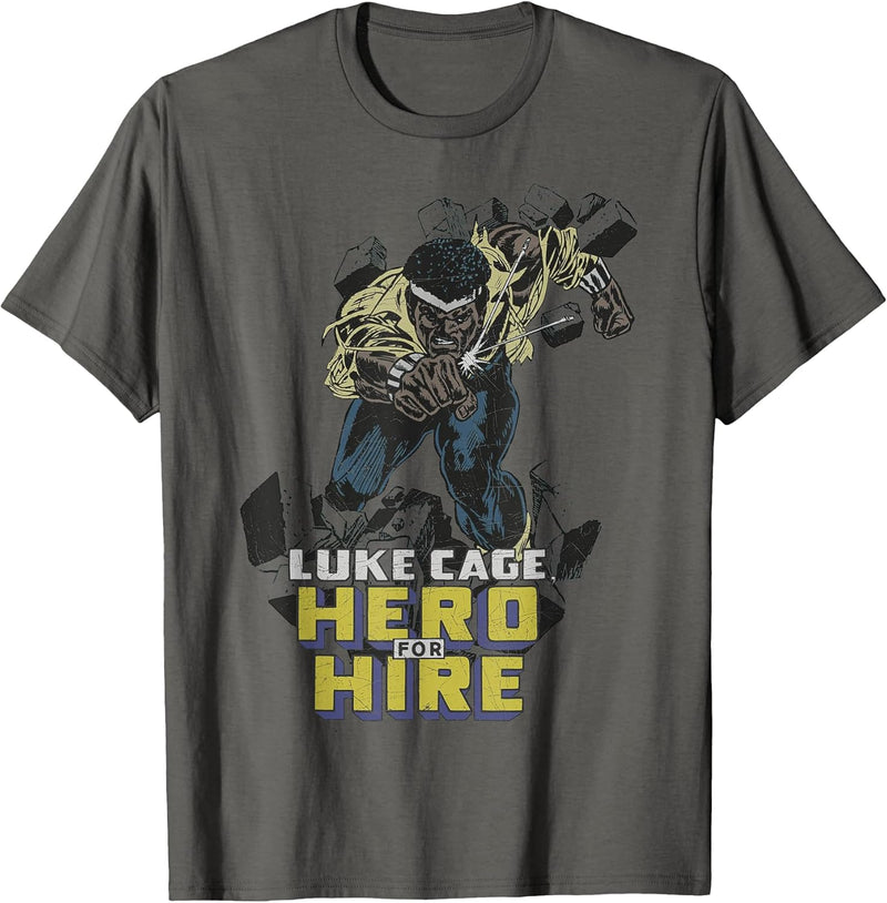 Womens Marvel Heroes For Hire Luke Cage Graphic T-Shirt XL Baby Blue