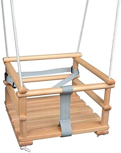 Holz Babyschaukel, Kinderschaukel, Schaukel für Kinder Schaukel 3 in 1 + SICHERHEITSGURT, Kleinkinds