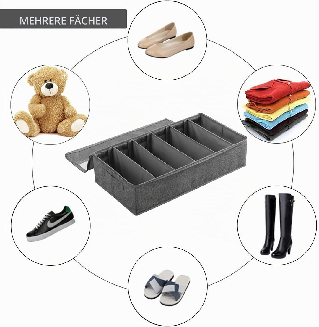 Schuhaufbewahrung Unter Dem Bett 60*33*14cm, Schuh-Regal FüR Unter Das Bett, Faltbare Aufbewahrungsb