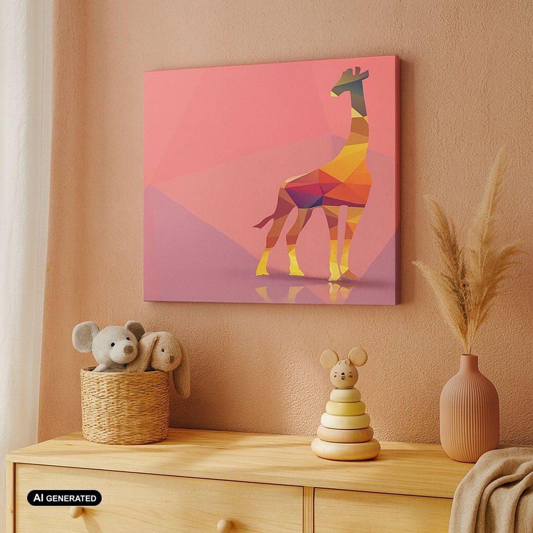 ARTTOR Bilder auf Leinwand 100x70cm Leinwandbild Giraffe modern Grafik Gross Wanddeko Bild Schlafzim