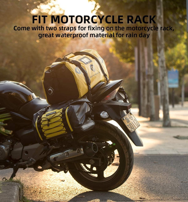 ROCKBROS Motorradtasche Gepäckrolle Hecktasche 100% Wasserdicht Motorrad Satteltasche mit Schultergu