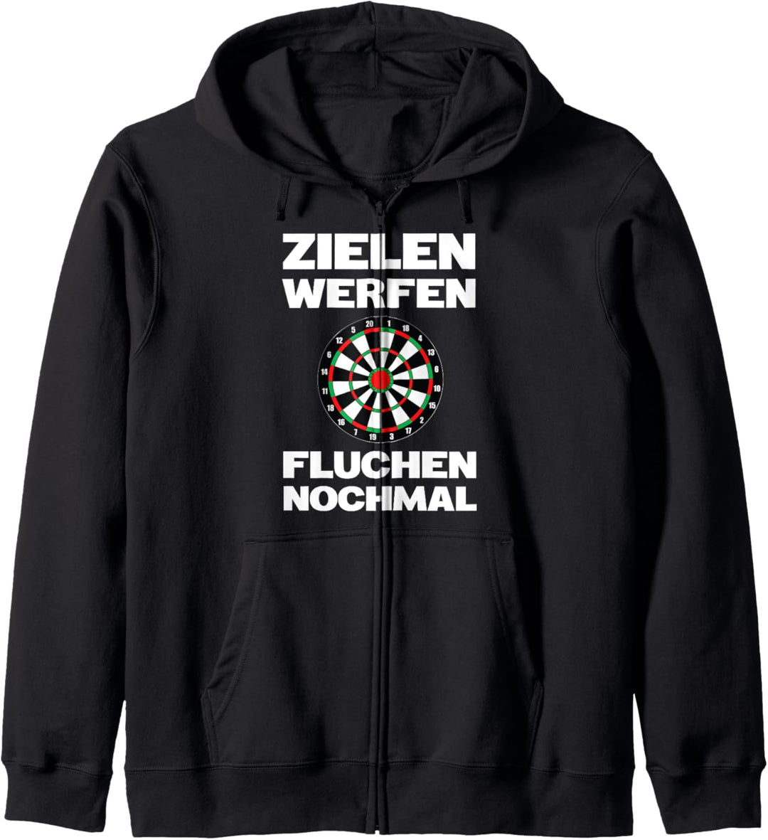 Zielen Werfen Fluchen Nochmal - Dartspieler Dart Fan Spruch Kapuzenjacke
