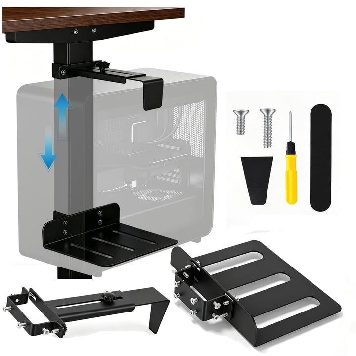 PC-Halterung unter Schreibtisch, 30kg Verstellbare PC Halterung für Schreibtisch Tischbein, PC Wandh