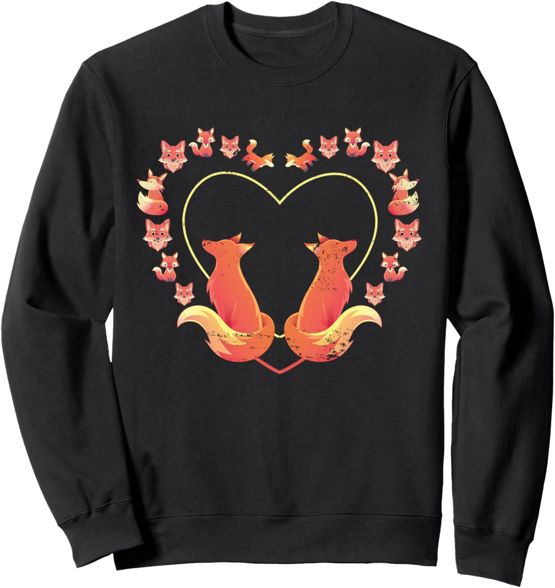 Fuchs Herz Tierfreund Liebe Waldbewohner Waldtier Fuchs Sweatshirt