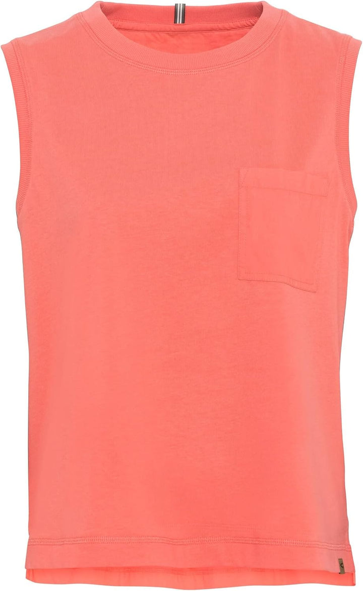 camel active Damen Ärmelloses T-Shirt mit Brusttasche S Rot, S Rot