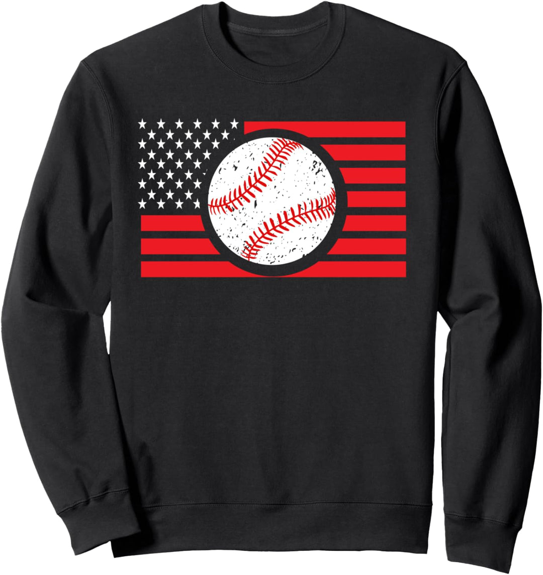USA American Flag Baseballin Coach Pro High School Baseball Sweatshirt