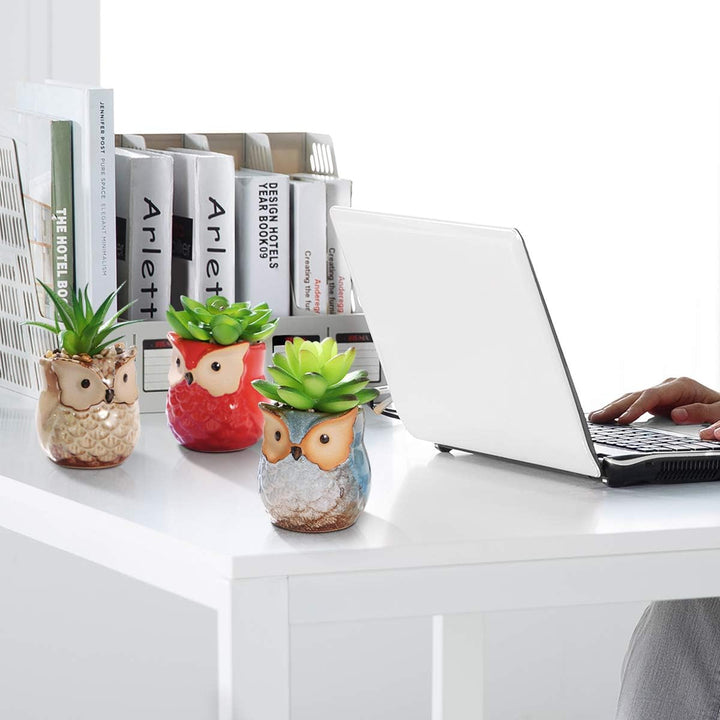 OUNONA 3 STüCKE Künstliche Sukkulenten Pflanzen/Mini kunststoffpflanzen,für Home Bath Büro Regal Dek