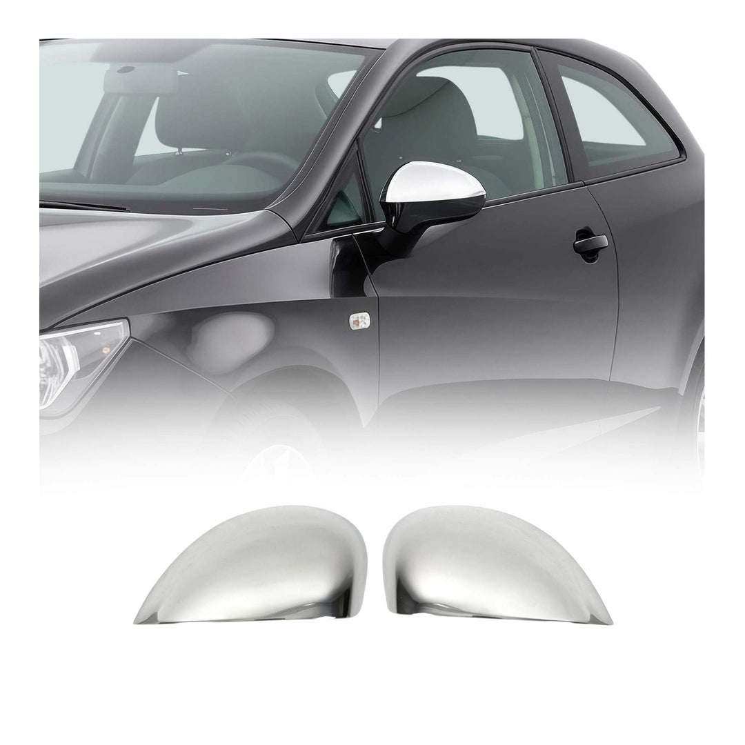 OMAC Spiegelkappen Spiegelabdeckung kompatibel mit Seat Exeo 2008-2013 Edelstahl Silber 2tlg Exeo 20